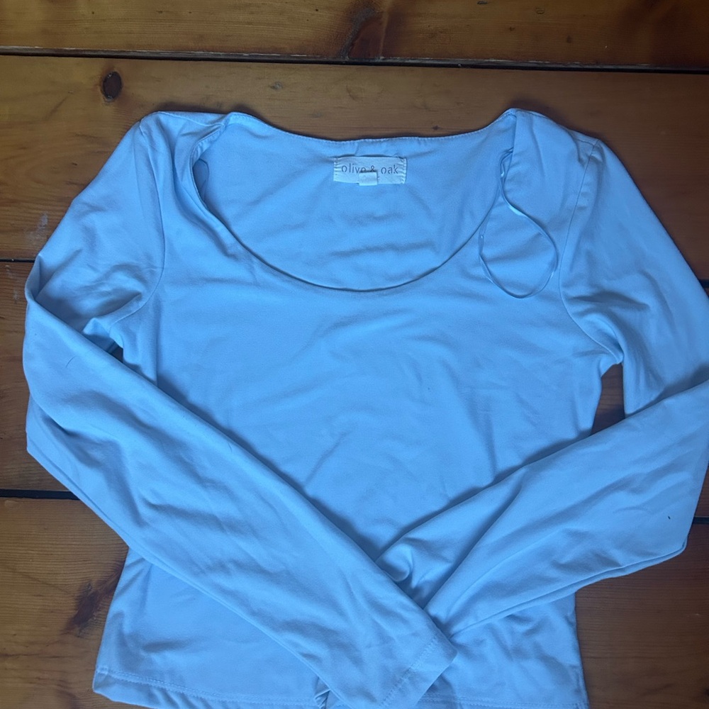 Olive & Oak Light Blue Crop Top